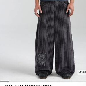 JNCO Men's Charcoal Corduroy Pants
